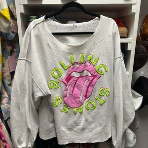White Rolling Stones Graphic Sweatshirt